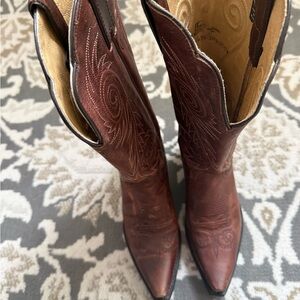 Justin Boots Dark Brown Heeled Western Boots